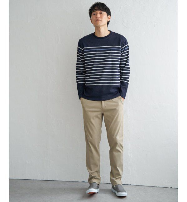 ikka「ダブルジャカードボーダーロンT」|Tシャツ・カットソー|