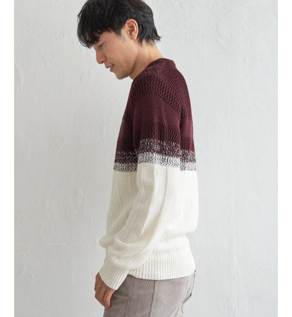 ikka「バイカラーグラデーションニット」|プルオーバー|