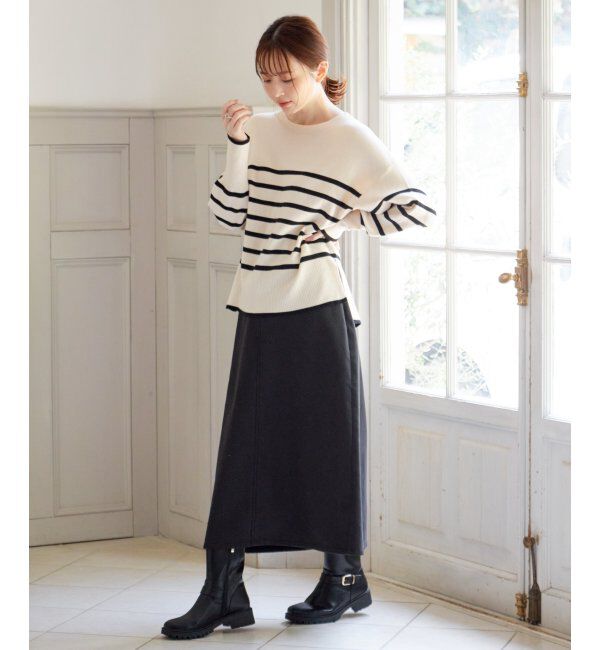 ikka「ボンディングロングスカート」|スカート|