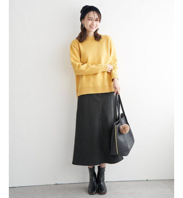 ikka「ボンディングロングスカート」|スカート|