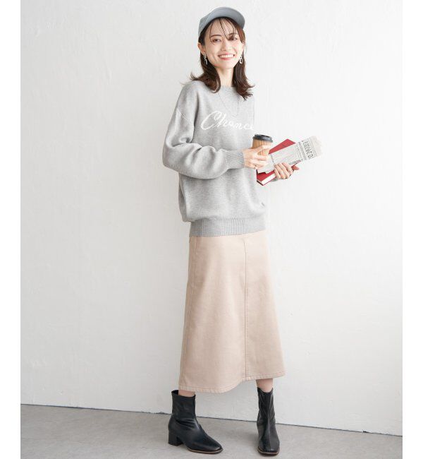 ikka「ボンディングロングスカート」|スカート|