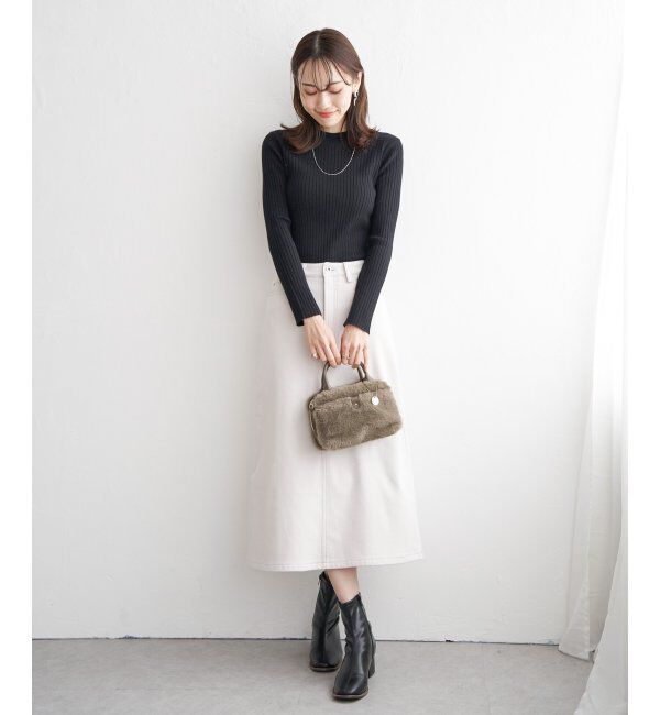 ikka「ボンディングロングスカート」|スカート|