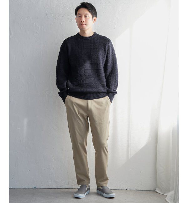 ikka「ジャカードチェックニット」|プルオーバー|