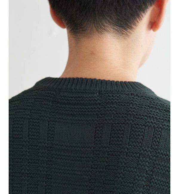 ikka「ジャカードチェックニット」|プルオーバー|