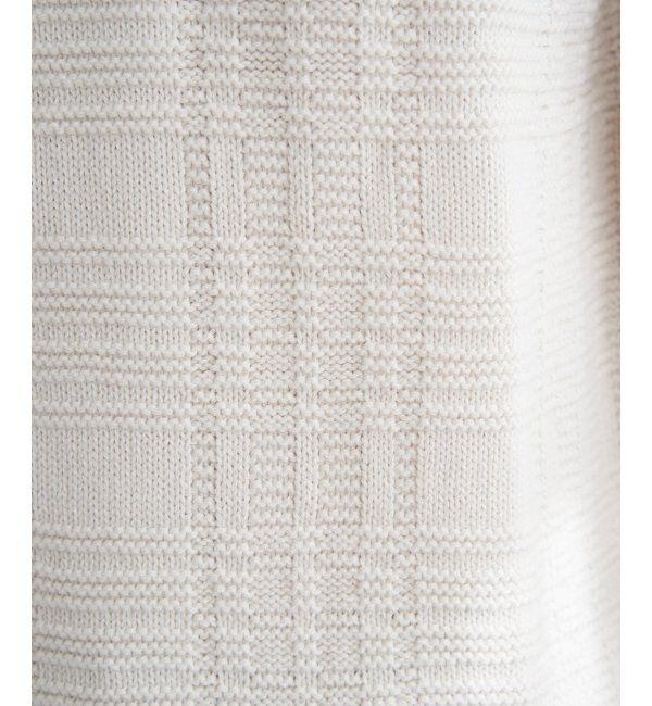 ikka「ジャカードチェックニット」|プルオーバー|