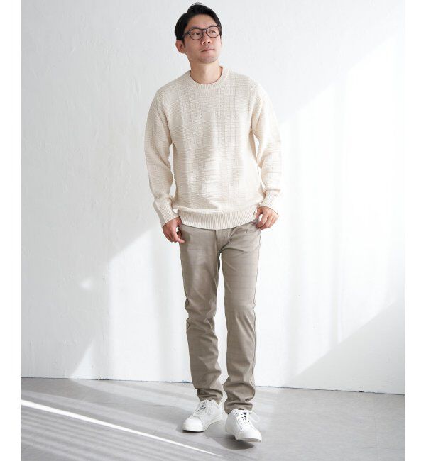 ikka「ジャカードチェックニット」|プルオーバー|