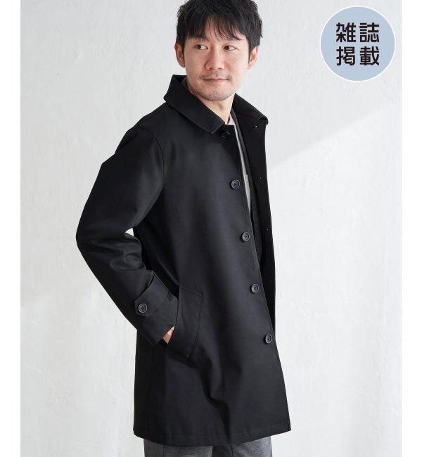 IKKA LOUNGE「【雑誌MonoMax4月号掲載】撥水ピケフードステンカラーコート」|その他|ブラック