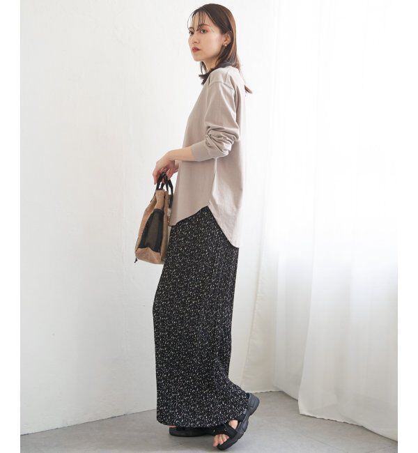 ikka「コットンUSA裾ラウンドロンT」|Tシャツ・カットソー|