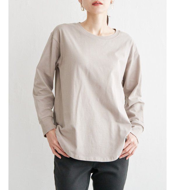 ikka「コットンUSA裾ラウンドロンT」|Tシャツ・カットソー|