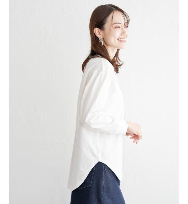 ikka「コットンUSA裾ラウンドロンT」|Tシャツ・カットソー|