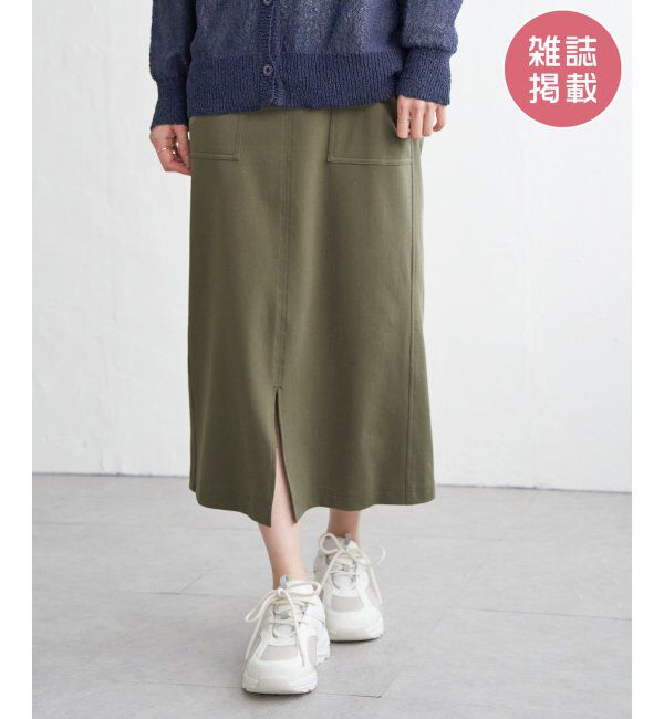ikka「【雑誌InRed4月号掲載】GOKU楽タイトスカート」|スカート|オリーブ
