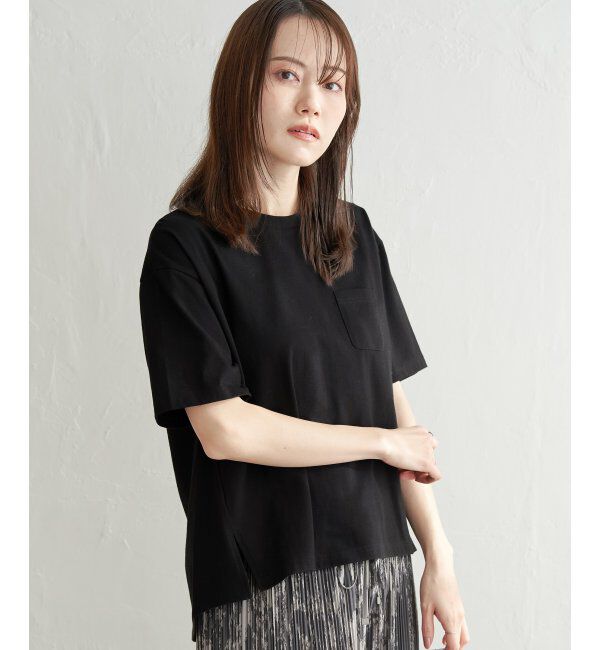 ikka「コットンUSA半袖ポケットTシャツ」|Tシャツ・カットソー|ブラック
