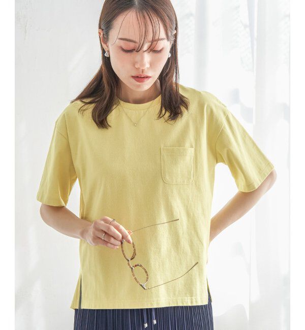 ikka「コットンUSA半袖ポケットTシャツ」|Tシャツ・カットソー|ライムイエロー