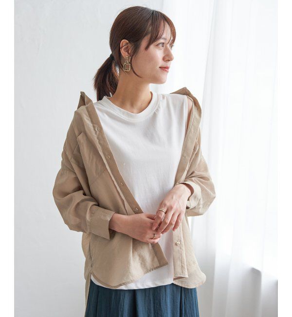 ikka「【2点セット】シア刺繍シャツタンクアンサンブル」|シャツ・ブラウス|