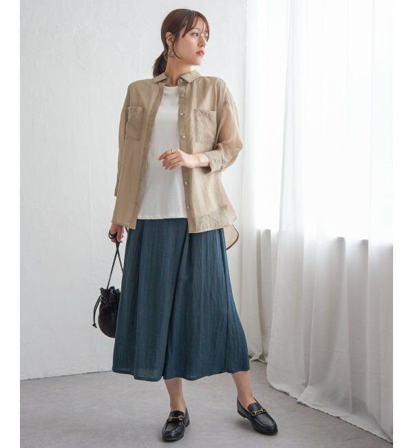 ikka「【2点セット】シア刺繍シャツタンクアンサンブル」|シャツ・ブラウス|