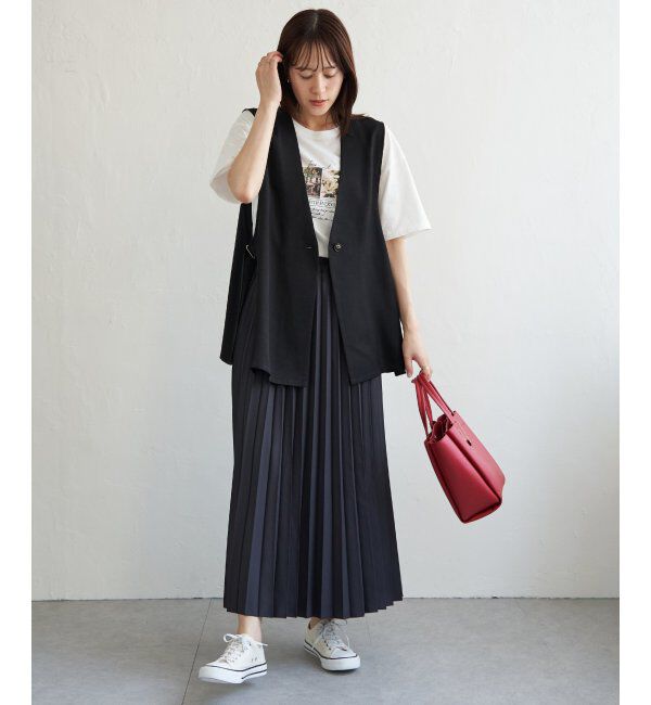 ikka「ドライタッチサイドスリットジレ」|ダウンベスト・ベスト|