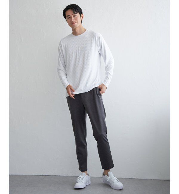 IKKA LOUNGE「リンクスジャカード市松ロンT」|Tシャツ・カットソー|