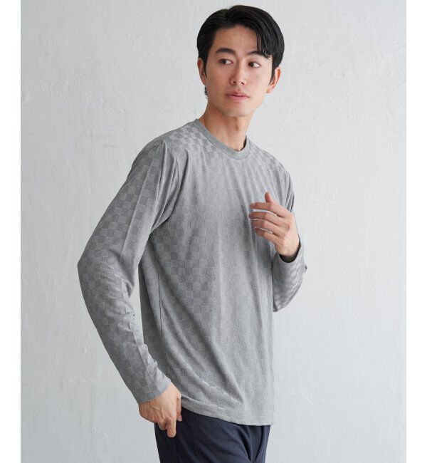 IKKA LOUNGE「リンクスジャカード市松ロンT」|Tシャツ・カットソー|