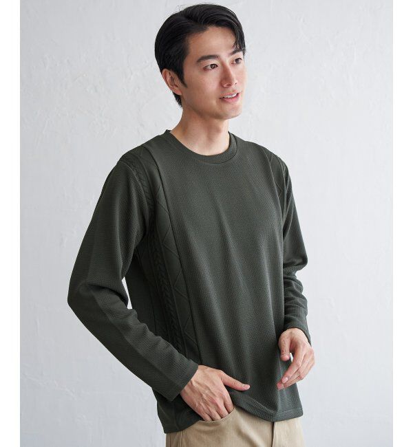 ikka「フクレジャカード切り替えロンT」|Tシャツ・カットソー|