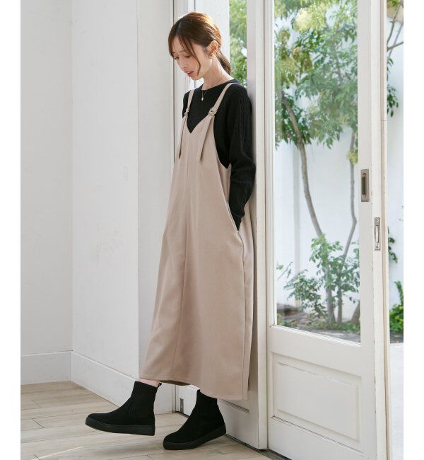 ikka「前後2WAYバックル付きジャンパースカート」|ワンピース|
