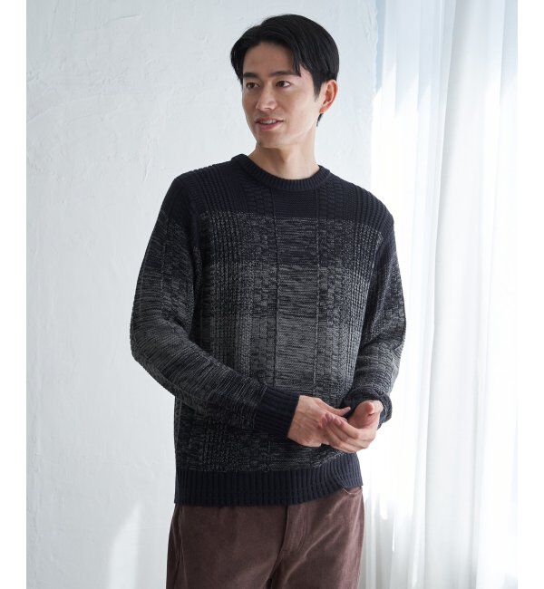 ikka「メランジグラデーションニット」|プルオーバー|