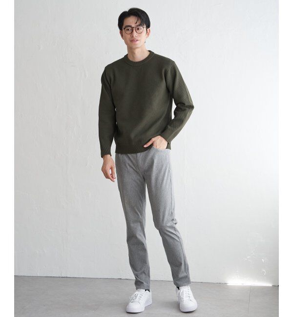 ikka「GOKU楽ニット鹿の子クルー」|プルオーバー|