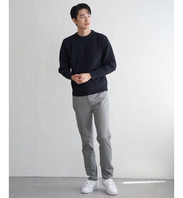 ikka「GOKU楽ニット鹿の子クルー」|プルオーバー|