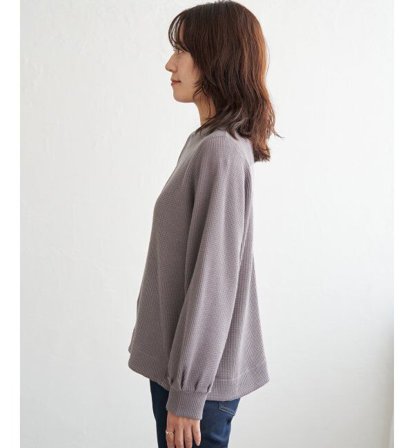 ikka「ラメワッフル裾リングドットプルオーバー」|その他|