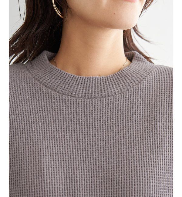 ikka「ラメワッフル裾リングドットプルオーバー」|その他|