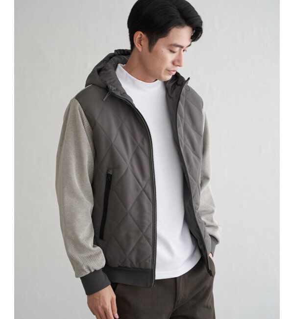 ikka「【親子コーデ】sorona(R)ブロックスコンビパーカー」|ブルゾン・スタジャン|