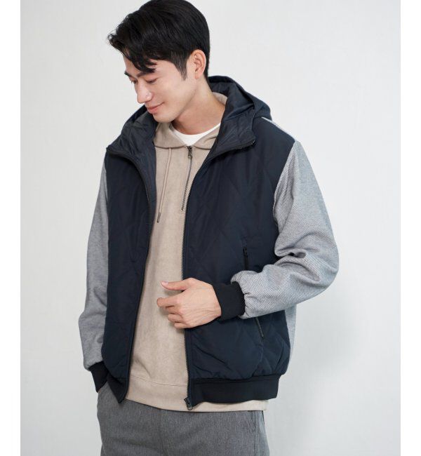 ikka「【親子コーデ】sorona(R)ブロックスコンビパーカー」|ブルゾン・スタジャン|