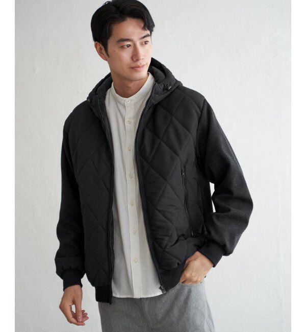 ikka「【親子コーデ】sorona(R)ブロックスコンビパーカー」|ブルゾン・スタジャン|