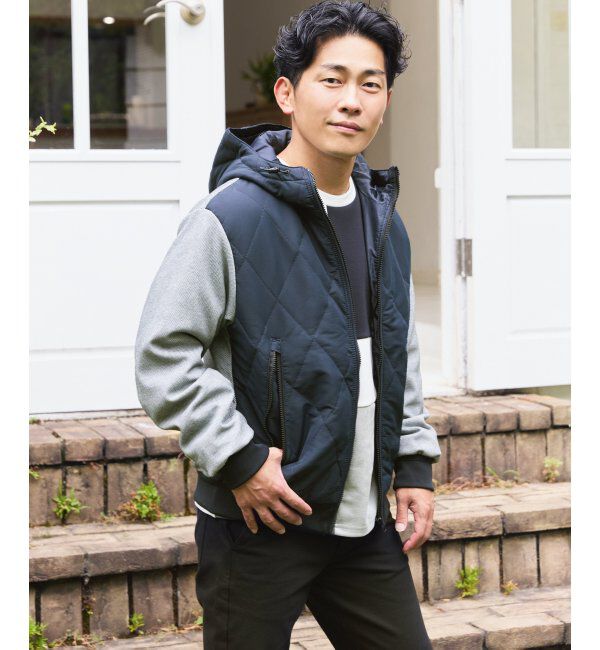 ikka「【親子コーデ】sorona(R)ブロックスコンビパーカー」|ブルゾン・スタジャン|