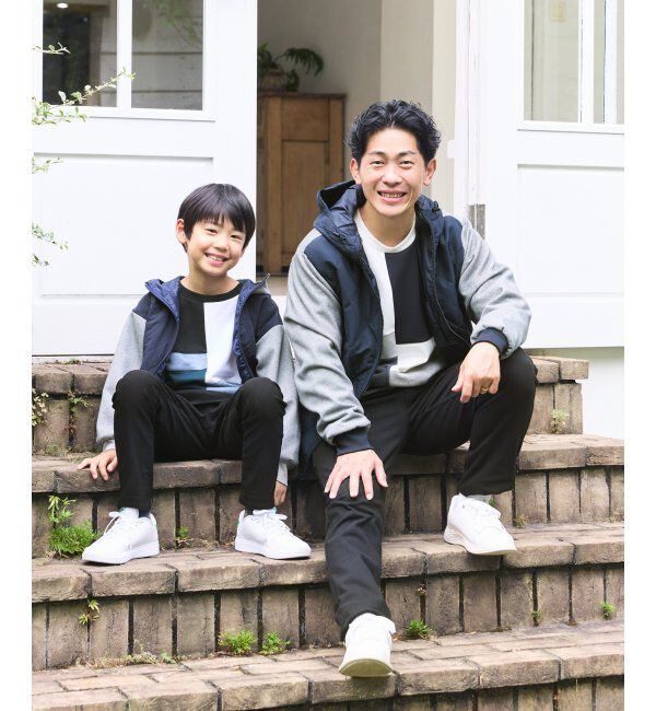 ikka「【親子コーデ】sorona(R)ブロックスコンビパーカー」|ブルゾン・スタジャン|