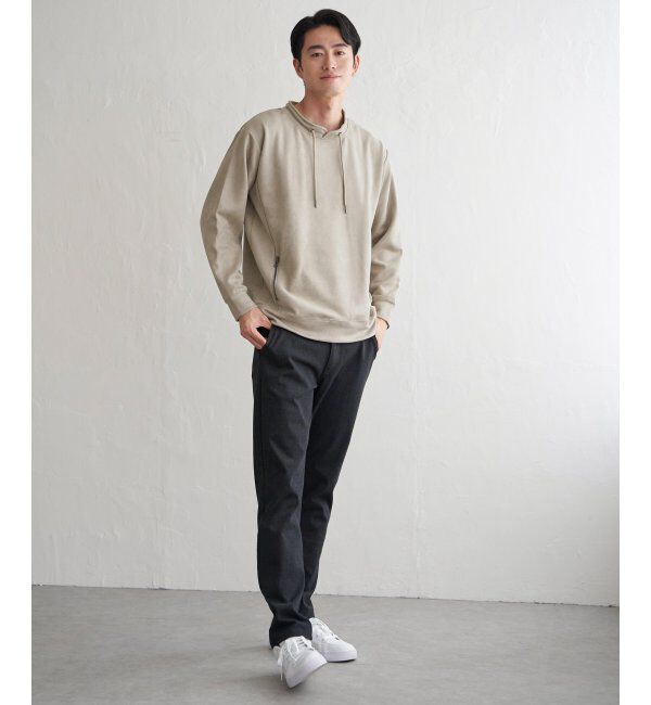 ikka「GOKU楽スエードジップルーイカラー」|パーカー|