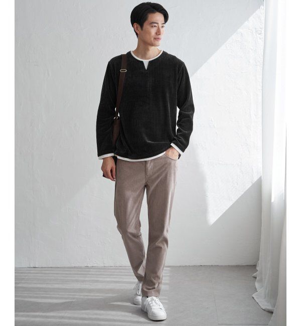 ikka「カットコールキーネックフェイクプルオーバー」|パーカー|