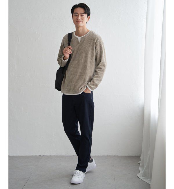 ikka「カットコールキーネックフェイクプルオーバー」|パーカー|