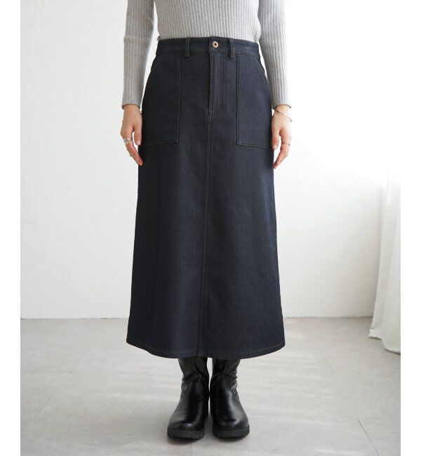 ikka「ボンディングベイカースカート」|スカート|