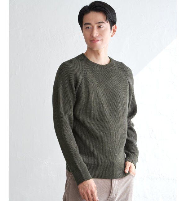 ikka「ウォッシャブル畦クルーネックニット」|プルオーバー|