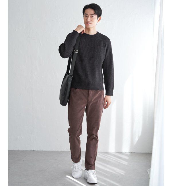 ikka「ウォッシャブル畦クルーネックニット」|プルオーバー|