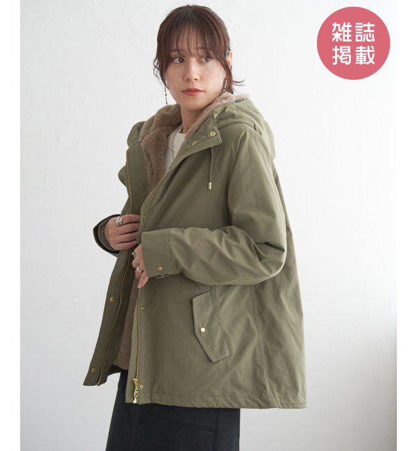 ikka「ライナー付き3WAYマウンテンパーカー」|ブルゾン・スタジャン|カーキ