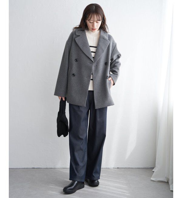 ikka「ウールライクストレッチテーラーコート」|その他|