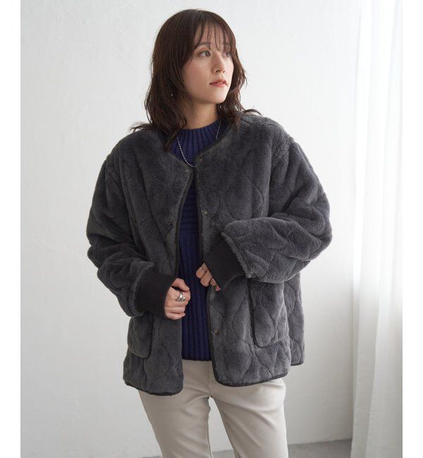 ikka「キルトファーリバーシブルブルゾン」|ブルゾン・スタジャン|