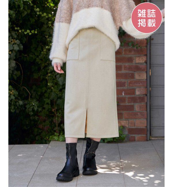 ikka「フェイクスエードスカート」|スカート|