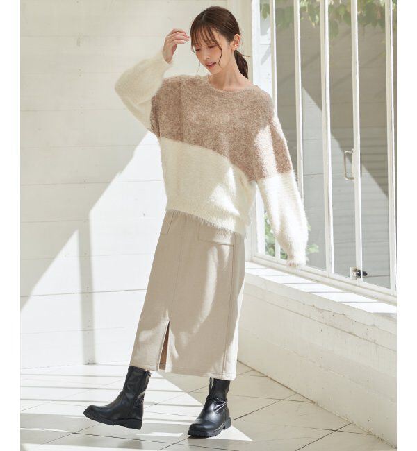 ikka「フェイクスエードスカート」|スカート|