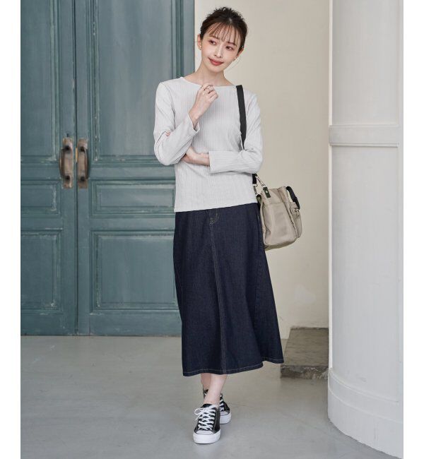 ikka「デニムロングスカート」|スカート|