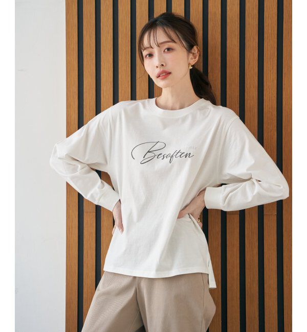 ikka「ロゴフォトプリントスウェットTシャツ」|Tシャツ・カットソー|