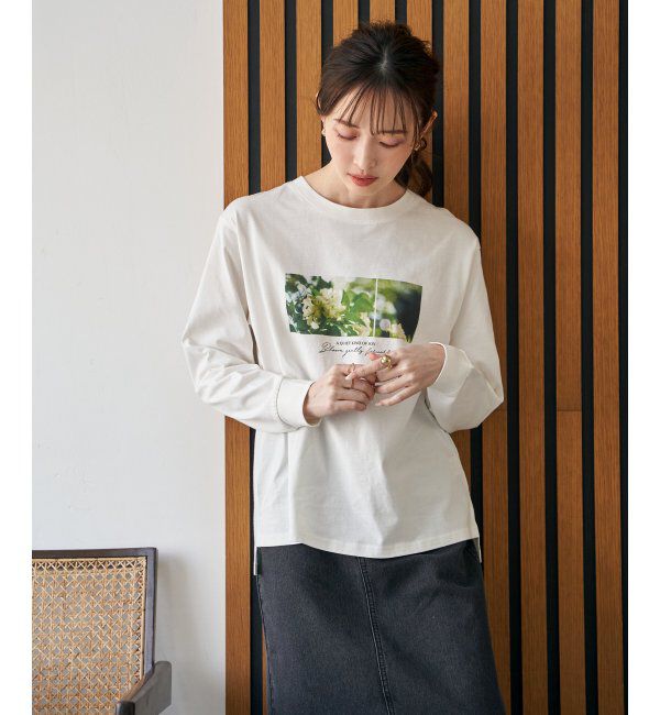 ikka「ロゴフォトプリントスウェットTシャツ」|Tシャツ・カットソー|オフホワイト