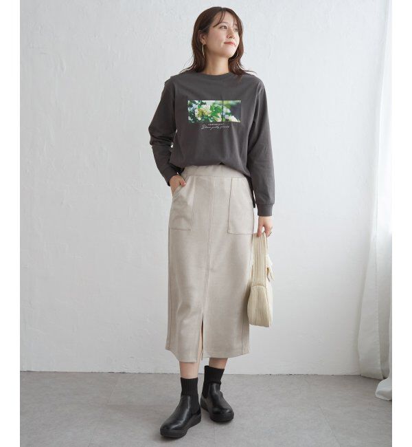 ikka「ロゴフォトプリントスウェットTシャツ」|Tシャツ・カットソー|