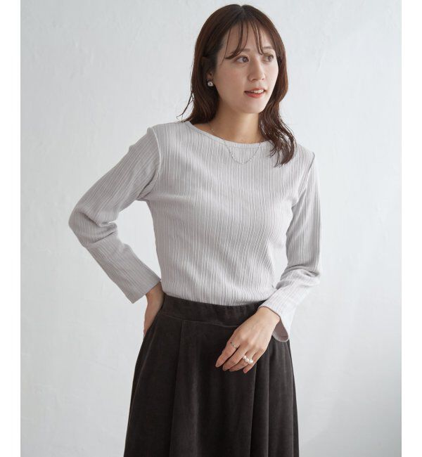 ikka「ストライプジャガードプルオーバー」|Tシャツ・カットソー|